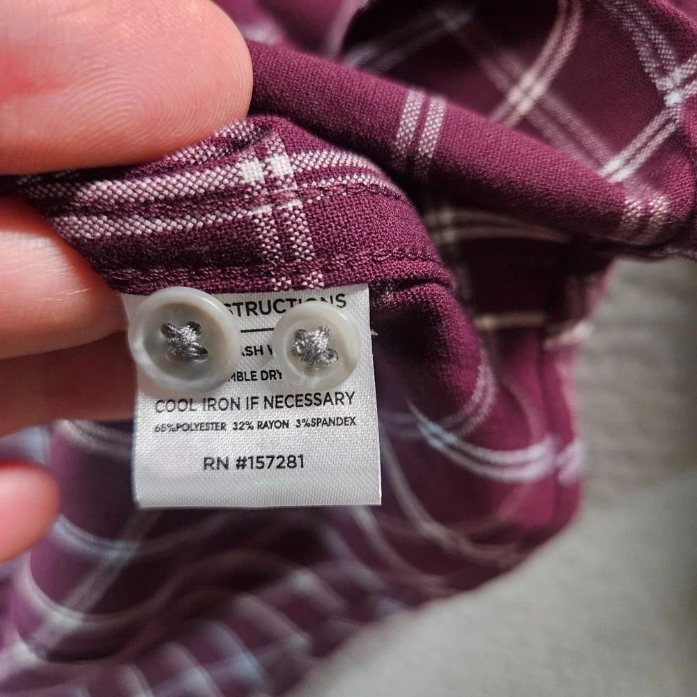 $148 NEW Mizzen + Main City Flannel Shirt Men XXL Trim‎ Wine Richard Plaid
